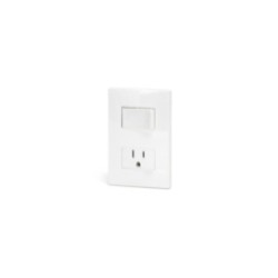 FLUSH-MOUNTED SWITCH & SOCKET COMBINATION /ONE GANG TWO WAY+ SOCKET /WHITE /MX