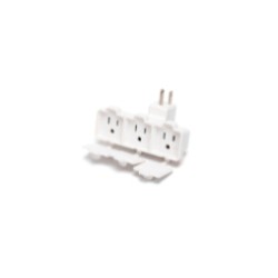 *ADAPTOR 3-WAY 15A /WITH PROTECTIVE COVER /WHITE /MX