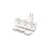 *ADAPTOR 3-WAY 15A /WITH PROTECTIVE COVER /WHITE /MX