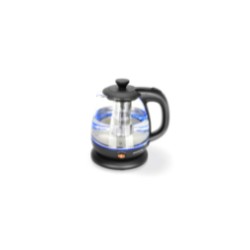 Electric kettle Glass & Plastic 1200W 1.0L (with insulated tea filter) Black MX/Abel