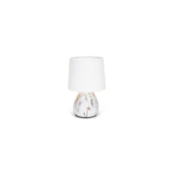 CERAMIC TABLE LAMP WHITE LAMPSHADE BLACK GOLD MARBLE BASE E27/BULB EXCLUDED/MX  L47