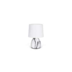 CERAMIC TABLE LAMP WHITE LAMPSHADE BLACK GARY MARBLE BASE E27/BULB EXCLUDED/MX