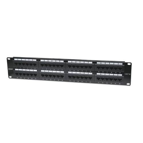 PANEL DE PARCHEO INTELLINET CAT6, 48 PUERTOS RJ-45, 2U, NEGRO, 560283