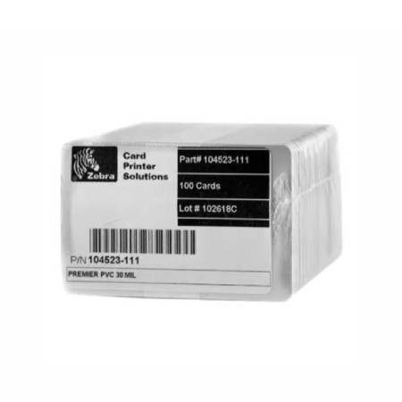 ZEBRA TARJETAS DE PVC PARA CREDENCIALES PREMIER, 53,848 x 85,852 mm, 500 TARJETAS, PARA IMPRESORAS ZEBRA