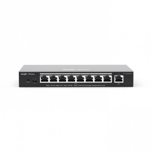 SWITCH RUIJIE GIGABIT ETHERNET RG-ES209GC-P, 9 PUERTOS (8X POE) 10/100/1000MBPS, 120W, 18 GBIT/S, 4000 ENTRADAS – ADMINISTRABLE,