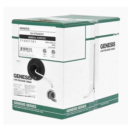 BOBINA DE 305 METROS / CABLE DE COBRE / 4X22 AWG / TIPO CM-CL2 / PARA INTERIOR / COLOR BLANCO / PARA APLICACIONES DE ALARMAS DE