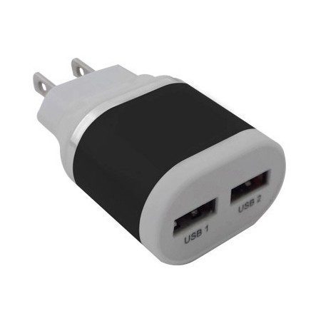 BROBOTIX CARGADOR USB 161264N, 2X USB 2.0, NEGRO