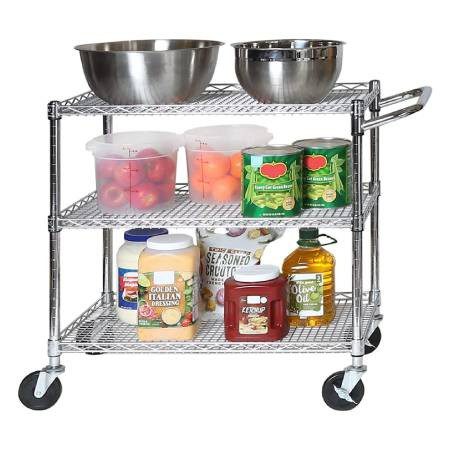 CARRITO MULTIUSO INDUSTRIAL, LISTADO NSF, COLOR ACERO CROMADO