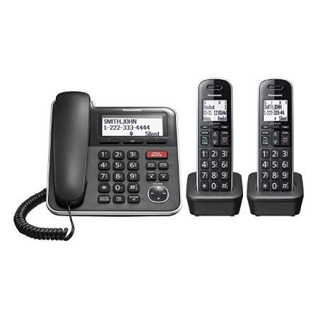 TELÉFONO CON CABLE/INALÁMBRICO EXPANDIBLE DE PANASONIC – 2 AURICULARES