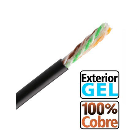 SAXXON OUTPCAT6GCOPEXT- BOBINA DE CABLE UTP CAT6 100% COBRE CON GEL/ 305 METROS/ USO EXTERIOR/ COLOR NEGRO/ CUMPLE CON ESTANDARE