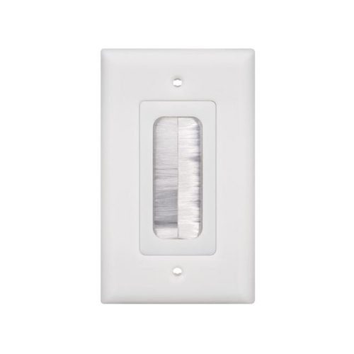 PLACA DE PARED PASA CABLE LINKEDPRO BY EPCOM, TIPO CEPILLO, DE 1 PUERTO, CON CERDAS ANTIPOLVO, COLOR BLANCO, LP-FP-BRUSH