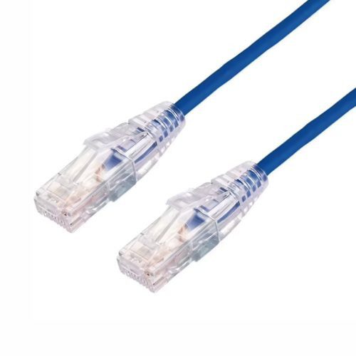 CABLE DE PARCHEO LINKEDPRO BY EPCOM SLIM UTP CAT6A – 0.5 M AZUL, DIÁMETRO REDUCIDO (28 AWG), LP-UT6A-05-BU28