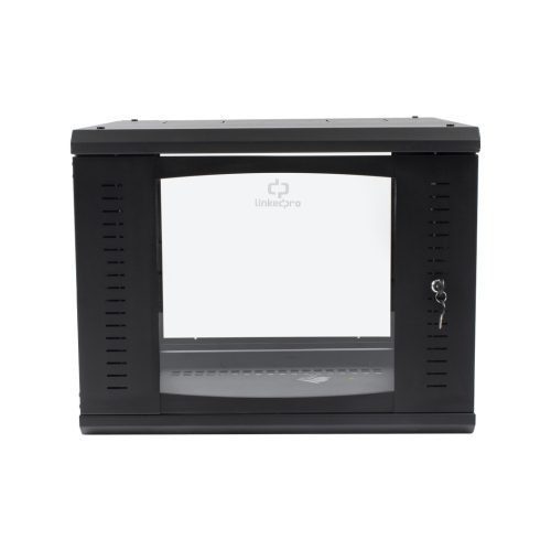 GABINETE LINKEDPRO ABATIBLE DE PARED (CON MARCO TRASERO) CON RACK 19? DE 9 UNIDADES, VENTANA DE CRISTAL TEMPLADO, SR-1909-GAP-V4