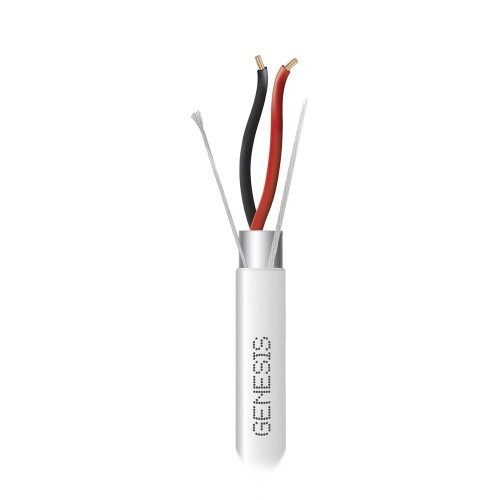 BOBINA DE 305 M DE CABLE GENESIS 2 X 22 AWG BLINDADO, RISER, COLOR BLANCO, PARA APLICACIONES DE AUDIO, SEGURIDAD Y CONTROL, 2202