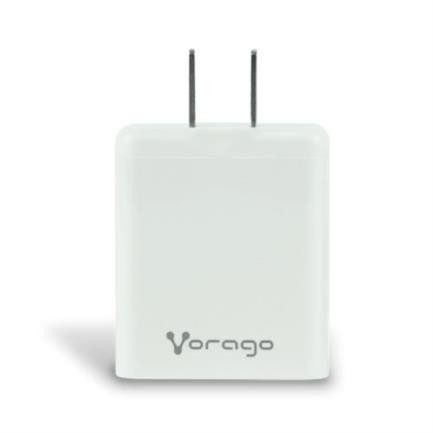 CARGADOR VORAGO QUICK CHARGE AU-350 PARA PARED 3.0A PD 20W USB A-C COLOR BLANCO