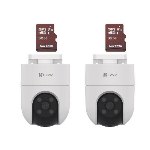 KIT DE CAMARAS DE SEGURIDAD WIFI IP EZVIZ SMART WIFI DOMO IR PARA INTERIORES/EXTERIORES H8C, ALÁMBRICO/INALÁMBRICO, 1920X1080 FU