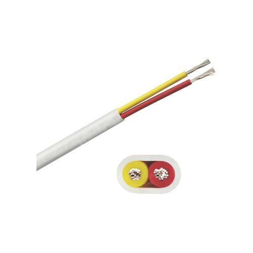 ROLLO DE CABLE PLANO COBRA WIRE & CABLE GRADO MARINO CALIBRE 16, DE 2 CONDUCTORES (ROJO Y AMARILLO) DE 100 PIES (30.48 M), B7W16