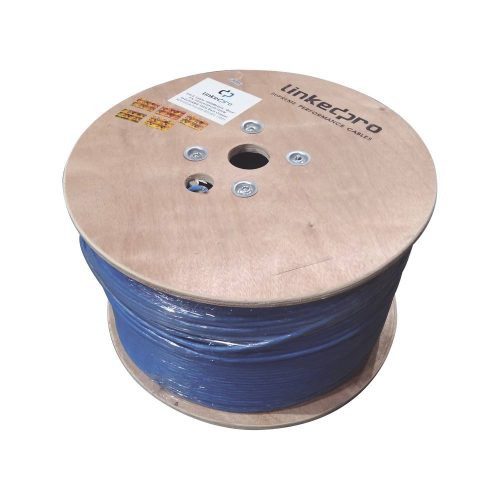 BOBINA LINKEDPRO BY EPCOM DE 1000 METROS CABLE CAT6+ CALIBRE 23 EXTERIOR, ALTO DESEMPEÑO, ETL,UL, COLOR AZUL, SUPER FLEXIBLE, DE