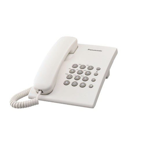 TELÉFONO ALÁMBRICO PANASONIC BÁSICO CON 13 MEMORIAS, ALÁMBRICO, BLANCO, KX-TS550MEW