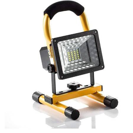 LAMPARA REFLECTOR LED PORTÁTIL RECARGABLE DE ALTA POTENCIA 100 W PARA EXTERIOR, 4800MAH, 2400 LUMENES, ILUMINACIÓN EXTERIOR DE N