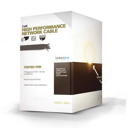 CABLE LINKEDPRO CAT6+ CALIBRE 23, INTEMPERIE CON GEL DOBLE CHAQUETA, ETL, UL, COLOR NEGRO DE 305 METROS, PARA CLIMAS EXTREMOS, P