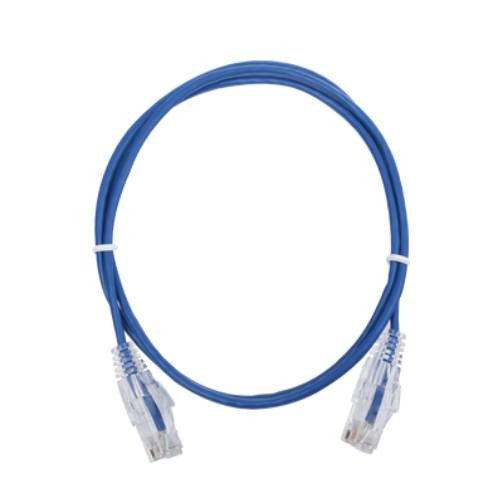 CABLE DE PARCHEO SLIM UTP CAT6, 1 METRO, AZUL, DIÁMETRO REDUCIDO (28 AWG), LP-UT6-100-BU28