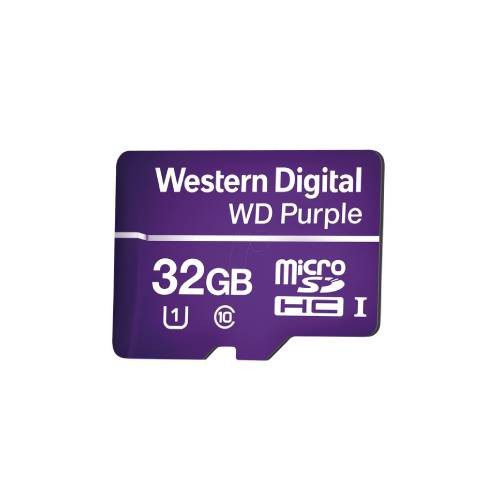 MEMORIA MICROSD DE 32GB PURPLE, ESPECIALIZADA PARA VIDEOVIGILANCIA, 10 VECES MAYOR DURACIÓN, 3 AÑOS DE GARANTIA, WD32MSD