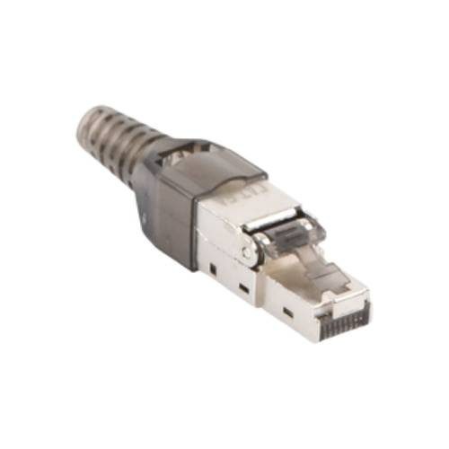 PLUG RJ45 LINKEDPRO BLINDADO CATEGORÍA 6A, CONECTOR CAT6A RJ-45, SIN HERRAMIENTA, PARA TERMINACIÓN EN CAMPO, GRIS, LPKJ6A17S