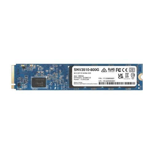 UNIDAD DE ESTADO SOLIDO SSD PARA SERVIDOR NAS SYNOLOGY SNV3510, 800GB, NVME PCI EXPRESS 3.0, M.2, SNV3510-800G