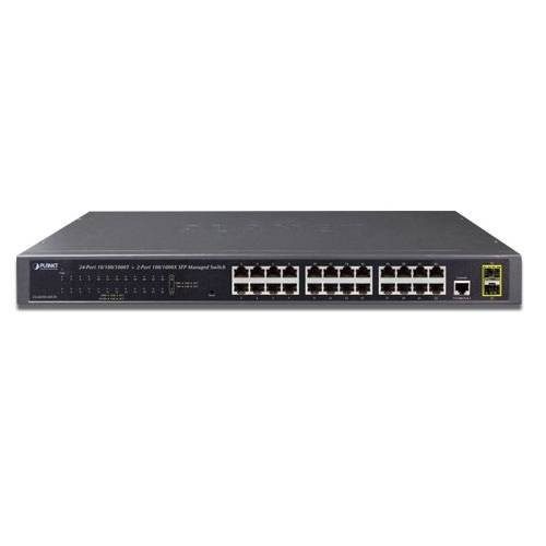SWITCH PLANET GIGABIT ETHERNET GS-4210-24T2S, 24 PUERTOS 10/100/1000 + 2 PUERTOS SFP, 52 GBIT/S, 8000 ENTRADAS – ADMINISTRABLE,