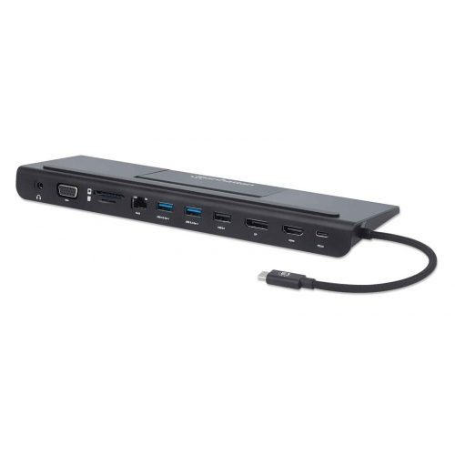 MANHATTAN DOCKING STATION 153478, 2X USB 3.2, 1X USB 2.0, 1X HDMI,1X RJ-45, NEGRO, 153478