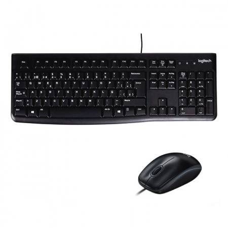 KIT DE TECLADO Y MOUSE LOGITECH MEDIA COMBO MK120, ESTÁNDAR, NEGRO, 1000 DPI