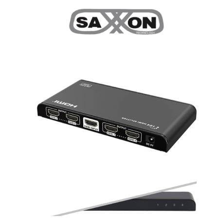 SAXXON DIVISOR DE VIDEO HDMI, 1 ENTRADA Y 4 SALIDAS, 4K & 2K @ 30HZ, SOPORTA 3D, DISTANCIA DE CONEXIÓN A 30 METROS EN ENTRADA Y