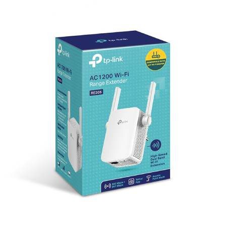 TP-LINK EXTENSOR DE RANGO DE BANDA DUAL RE305 AC1200, 1200 MBIT/S, 2.4/5GHZ, 2 ANTENAS